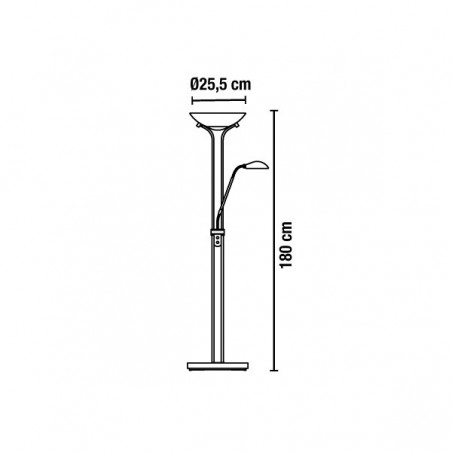 Lampadaire Lampa LED nickel (réglable)