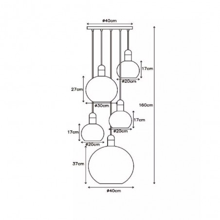 Lampe de suspension Julius (5 lumieres)