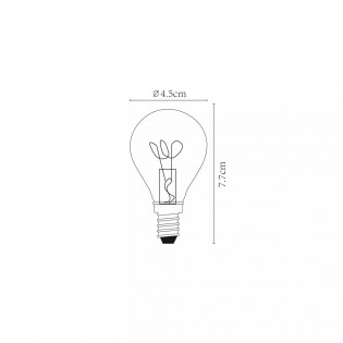 Ampoule à filament LED E14 Ambre P45 (3W)