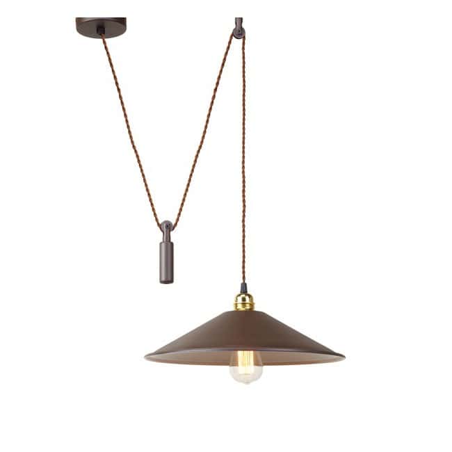 Lampe de suspension rétro - vintage HARLEM oxyde - poulie - Lampe de suspension rétro - vintage HARLEM oxyde - poulie -