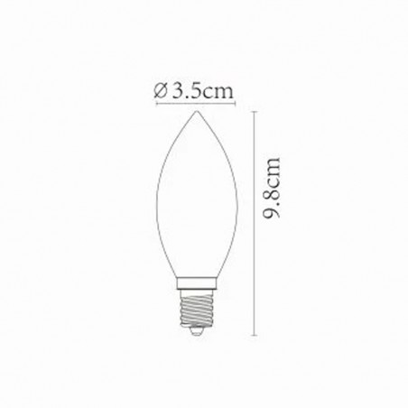 Bombilla filamentos LED E27 Transparente C35 (4W)