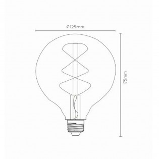 Bombilla filamentos LED E27 Ámbar G125 (5W)