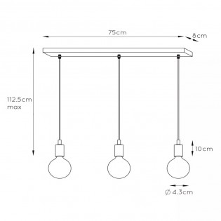 Regleta de techo Fix (3 luces)