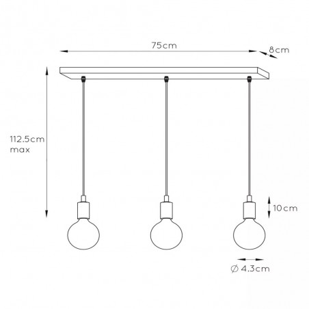 Regleta de techo Fix (3 luces)