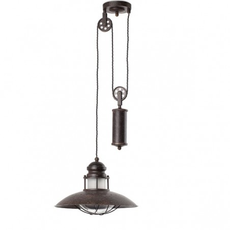 Lampe rustique avec poulie WINCH 