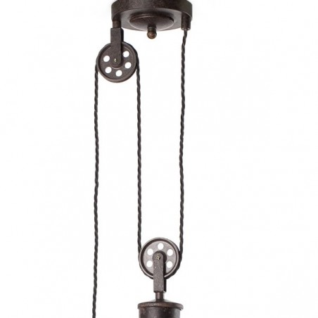 Lampe rustique avec poulie WINCH 