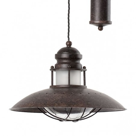 Lampe rustique avec poulie WINCH 