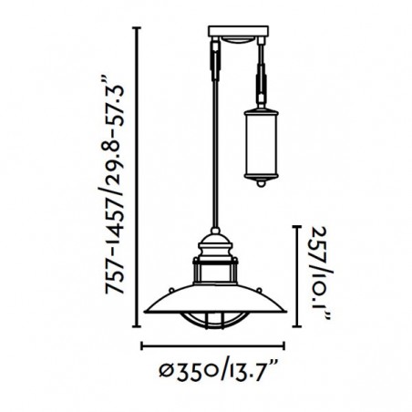 Lampe rustique avec poulie WINCH 