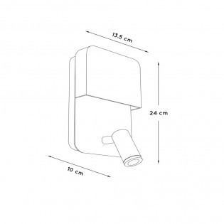 Applique avec lecteur á LED et USB Boxer (10+3W)