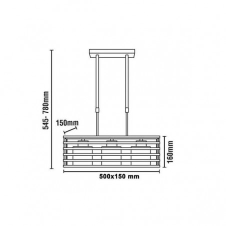 Suspension Cell wengué (3 lumières)