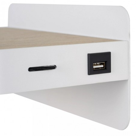 Applique LED avec étagère et USB Atkin (6W)