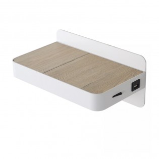 Applique LED avec étagère et USB Atkin (6W)
