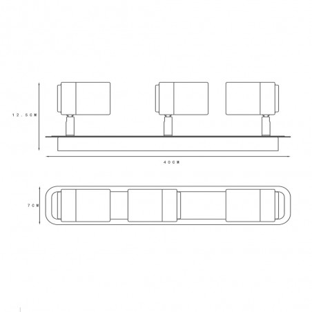 Regletté á LED pour bains Lennert (3x5W)