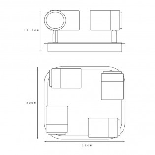 Plafonnier á LED pour bains Lennert (4x5W)