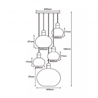 Lampe de suspension Julius Opale (5 lumieres)
