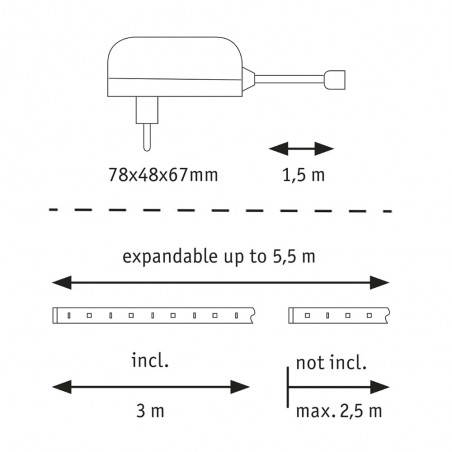 Bande á LED 3 mètres MaxLED Basic Set 6500ºK (12W)