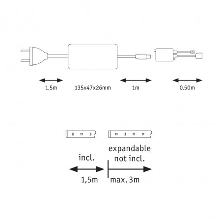 Bande á LED 1.5 mètres MaxLED Basic Set RGBW IP44 (18W)