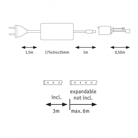 Bande á LED 3 mètres MaxLED Basic Set RGBW IP44 (36W)