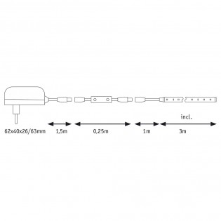 Bande á LED 3 mètres FlexLED 3D 3000ºK (8W)