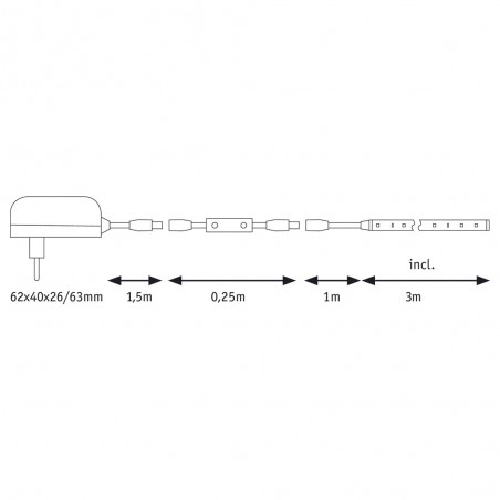 Bande á LED 3 mètres FlexLED 3D 3000ºK (8W)
