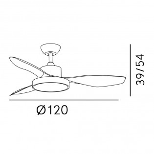 Ventilateur de plafond á LED Hayate CCT (48W)