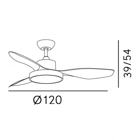 Ventilateur de plafond á LED Hayate CCT (48W)