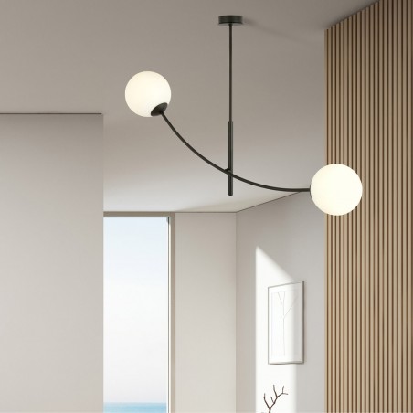 Lampe de plafond Helmet Opal (2 lumieres)