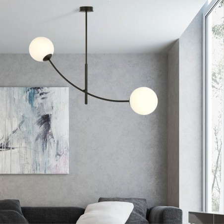 Lampe de plafond Helmet Opal (2 lumieres)