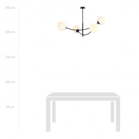 Lampe de plafond Helmet Opal (4 lumieres)