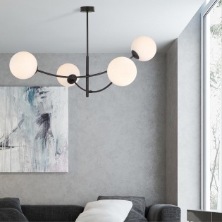 Lampe de plafond Helmet Opal (4 lumieres)