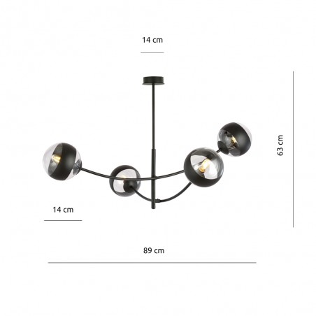 Lampe de plafond Helmet (4 lumieres)