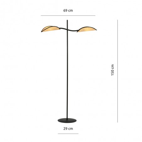 Lampadaire Flik Rotin (2 lumieres)