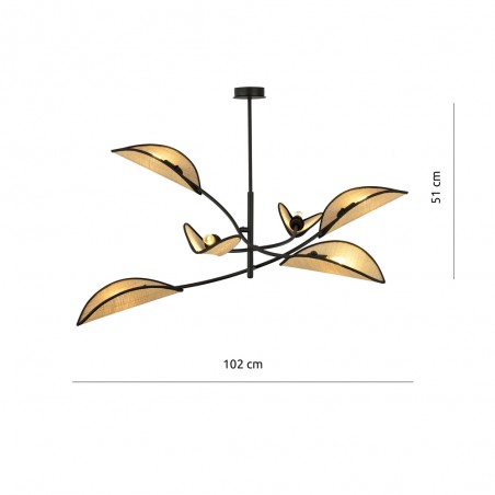 Lustre Flik Rotin (6 lumieres)