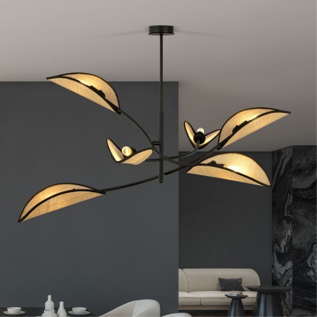 Lustre Flik Rotin (6 lumieres)