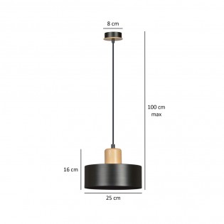 Lampe de plafond Torino Noir