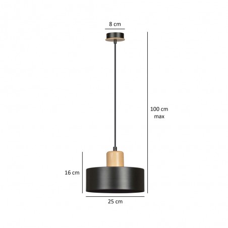 Lampe de plafond Torino Noir
