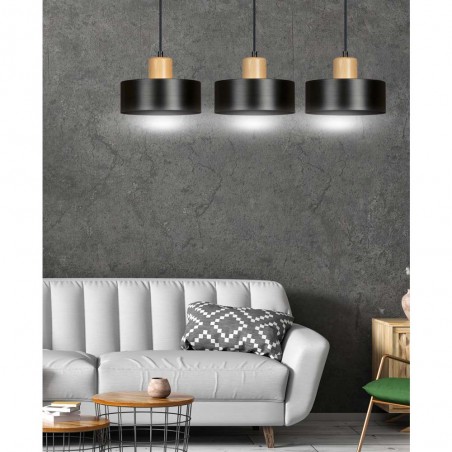 Regletté de plafond Torino Noir (3 lumieres)