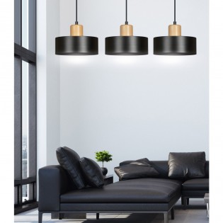 Regletté de plafond Torino Noir (3 lumieres)