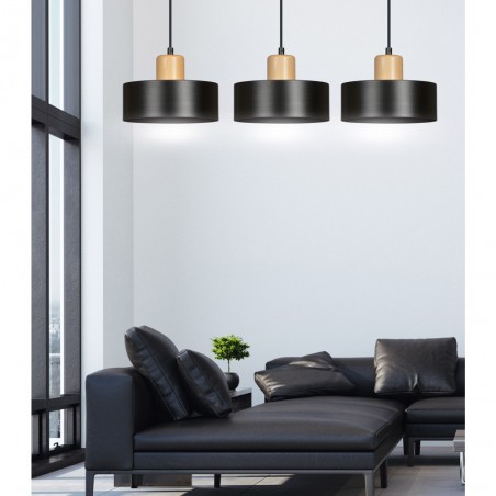 Regletté de plafond Torino Noir (3 lumieres)