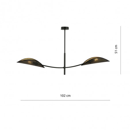 Lampe de plafond Flik Noir (2 lumieres)