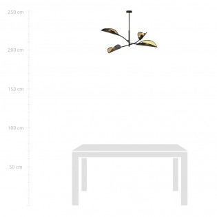 Lampe de plafond Flik Noir (4 lumieres)