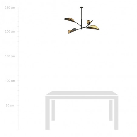 Lampe de plafond Flik Noir (4 lumieres)