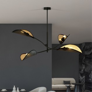 Lampe de plafond Flik Noir (4 lumieres)