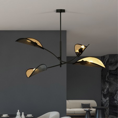 Lampe de plafond Flik Noir (4 lumieres)