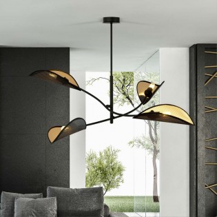 Lampe de plafond Flik Noir (4 lumieres)