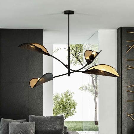 Lampe de plafond Flik Noir (4 lumieres)