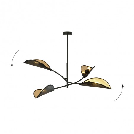 Lampe de plafond Flik Noir (4 lumieres)