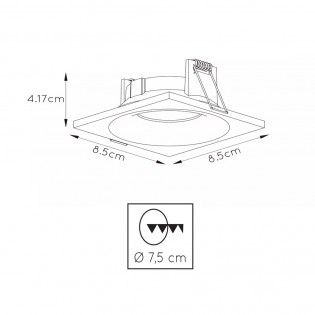 Encastré de plafond pour bains Ziva Square