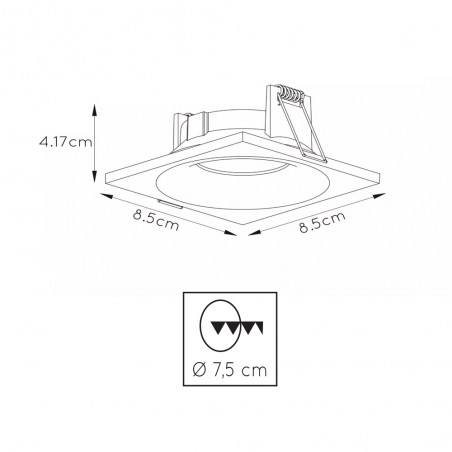 Encastré de plafond pour bains Ziva Square