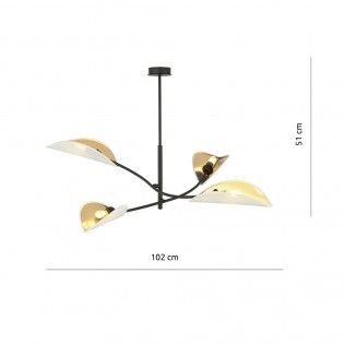 Lampe de plafond Flik Blanc (4 lumieres)